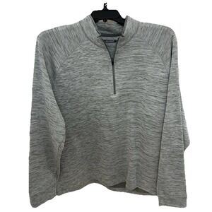 Greg Norman Men's 1/4 Zip Microfleece Pullover Light  Gray Fabric Size XL EUC